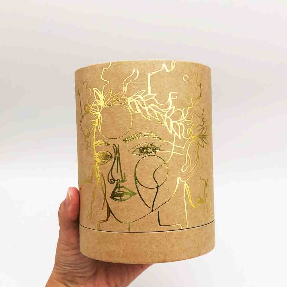 Gold Foil Logo Kraft Paper Tube